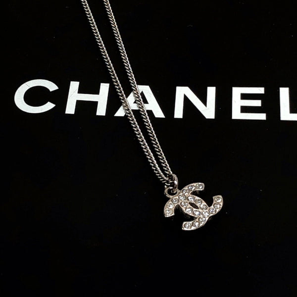 CHANEL Necklace 08V COCO Mark metal Silver Women Used –