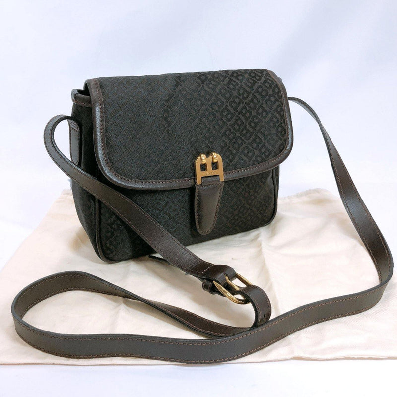 BALLY Shoulder Bag Nylon/leather Brown black Women Used - JP-BRANDS.com