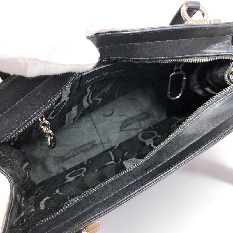 Salvatore Ferragamo Shoulder Bag BA217154 Gancini leather black Women Used