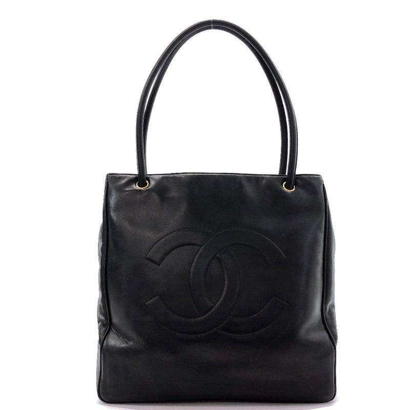 CHANEL Tote Bag COCO Mark leather black Women Used –