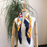 CELINE scarf silk Navy multicolor Women Used - JP-BRANDS.com