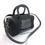 Salvatore Ferragamo Handbag AU-21 Gancini canvas/Patent leather black Women Used