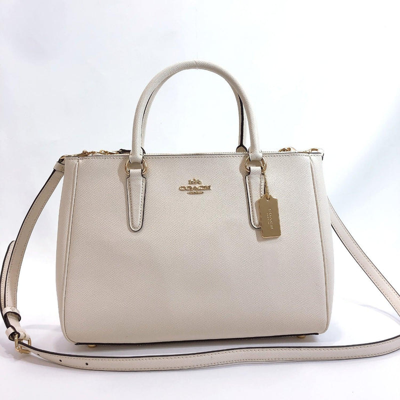 COACH Handbag F44958 2way leather off white Women Used - JP-BRANDS.com