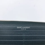SAINT LAURENT PARIS purse Round zip leather Navy Silver Women Used