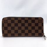 LOUIS VUITTON purse N61207 Vertical Zippy wallet Damier canvas Brown unisex Used