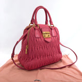 MIUMIU Shoulder Bag Materasse 2way leather pink gold Women Used