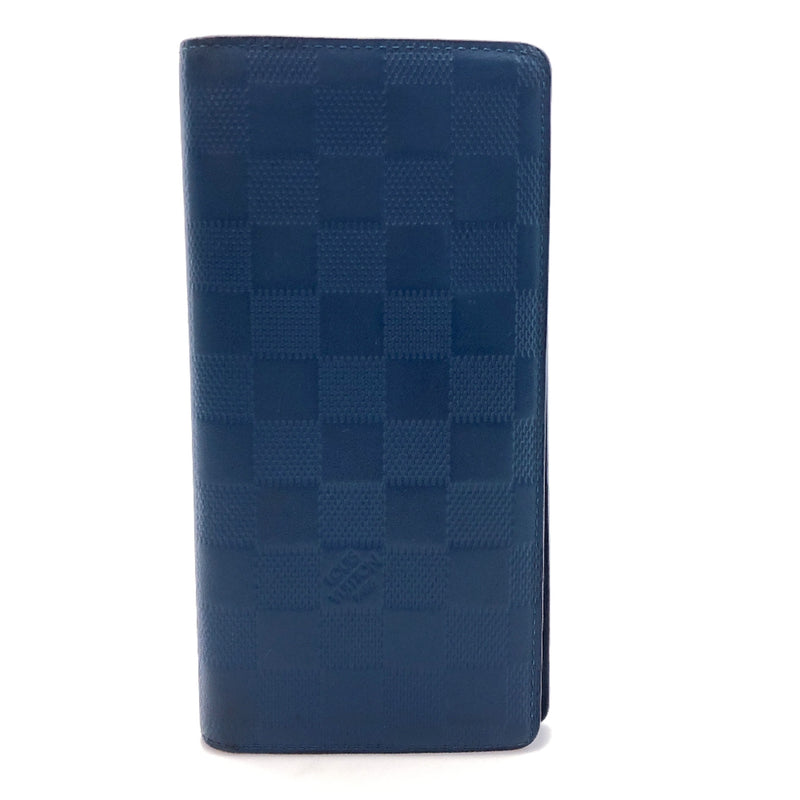 LOUIS VUITTON purse N63205 brazza portefeuille Damier Anfini/Damier Anfini blue unisex Used
