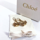 Chloe earring Key ribbon motif metal gold Women Used - JP-BRANDS.com