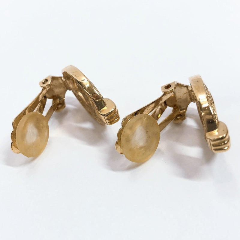 Christian Dior Earring vintage Rhinestone & Logo metal gold Women Used - JP-BRANDS.com