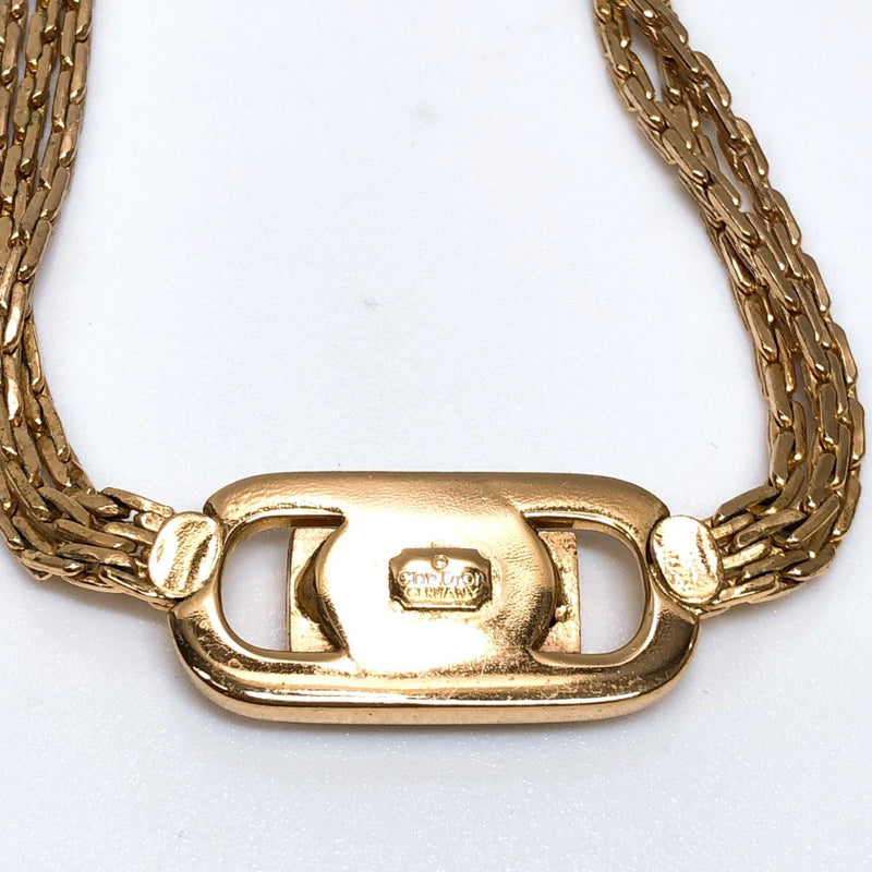 Christian Dior Necklace vintage Rhinestone metal gold Women Used - JP-BRANDS.com