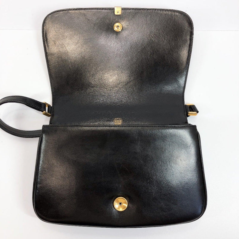 Vintage Gucci Black Leather Flap Bag