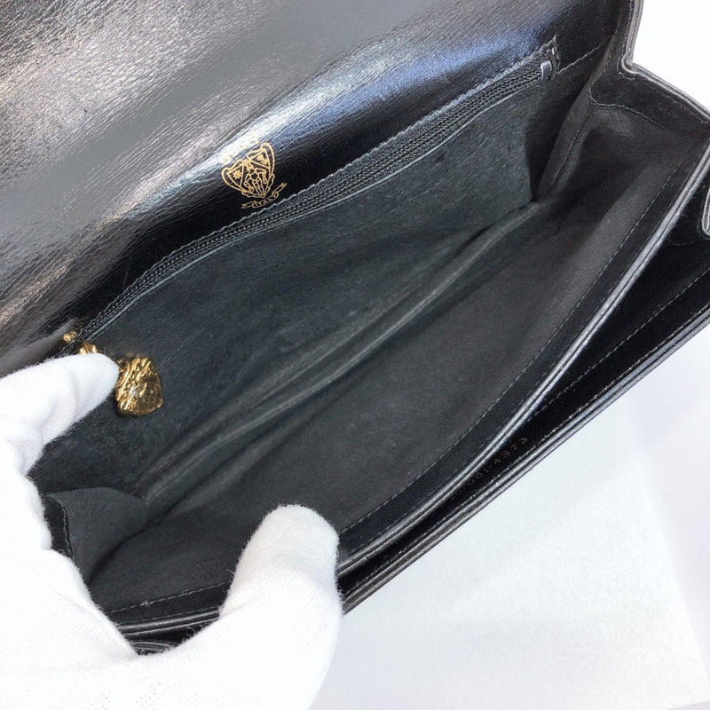 Rare Vintage Black Leather Gucci Duffle Travel Bag