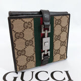 GUCCI Tri-fold wallet Sherry line GG canvas Brown Women Used - JP-BRANDS.com