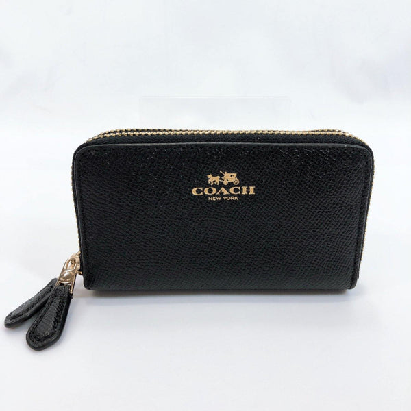 COACH coin purse 57855 Mini Wallet leather black gold Women Used - JP-BRANDS.com