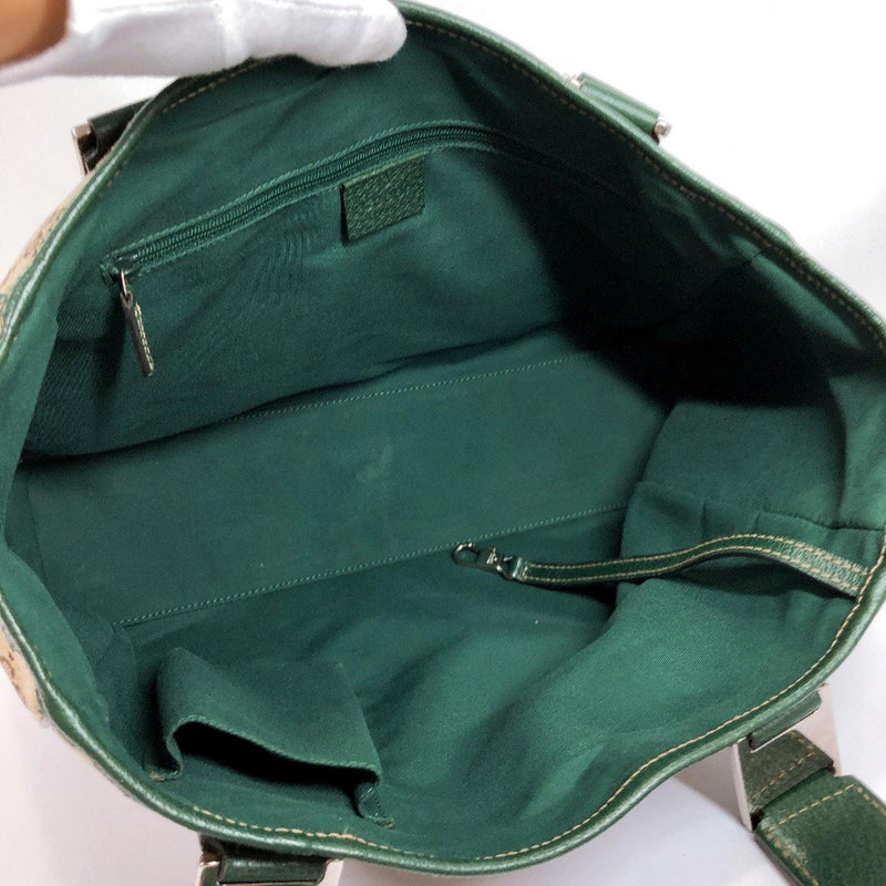 GUCCI Handbag 145810 Sherry line GG canvas Brown green Women Used –