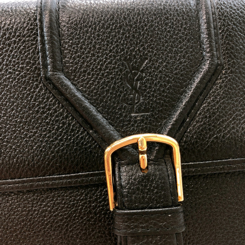 YVES SAINT LAURENT Clutch bag leather black Women Used