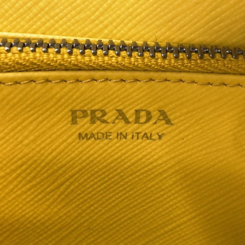 PRADA purse 1ML506 Palm tree Zip Around Safiano leather yellow Women Used