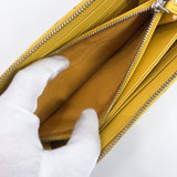PRADA purse 1ML506 Palm tree Zip Around Safiano leather yellow Women Used