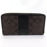 COACH purse Signature Round zip PVC Brown Women Used - JP-BRANDS.com