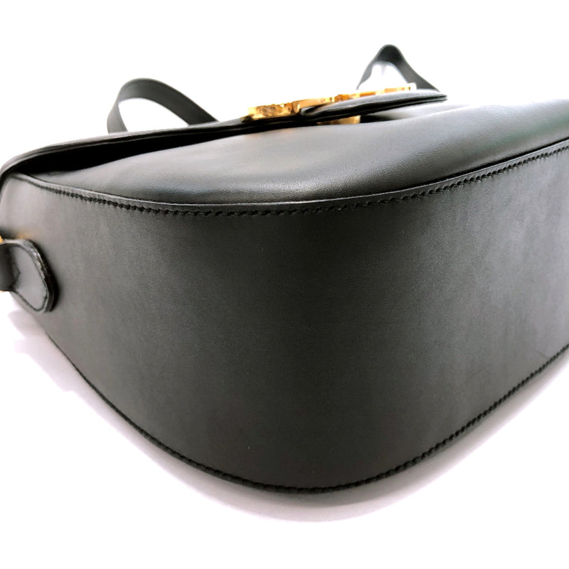Salvatore Ferragamo Shoulder Bag AB-21 Gancini leather black gold Women Used