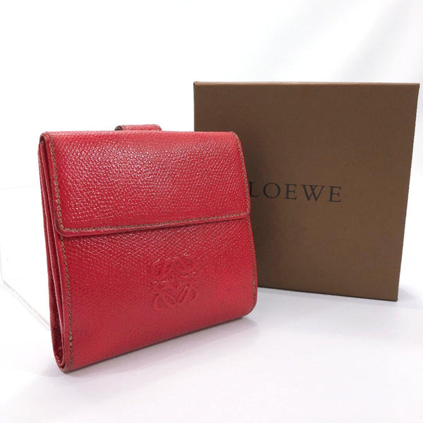 LOEWE wallet anagram leather Red Women Used - JP-BRANDS.com