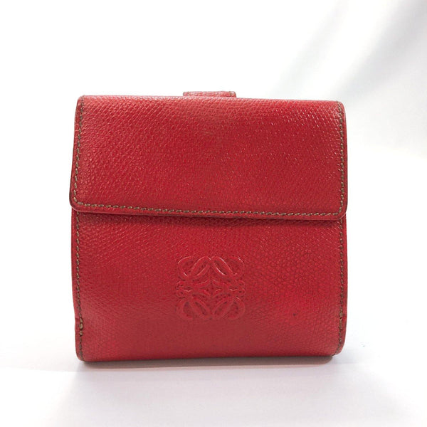 LOEWE wallet anagram leather Red Women Used - JP-BRANDS.com