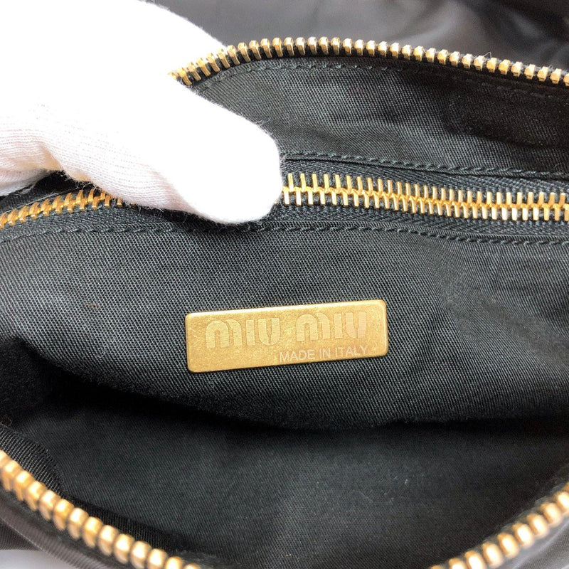 Miu Miu Shoulder Bag Square type Nylon black Gold Hardware Women Used - JP-BRANDS.com