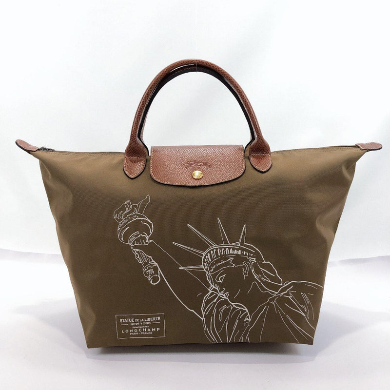 Longchamp Tote Bag 1623 370 A23 NY only Nylon khaki Women Used - JP-BRANDS.com