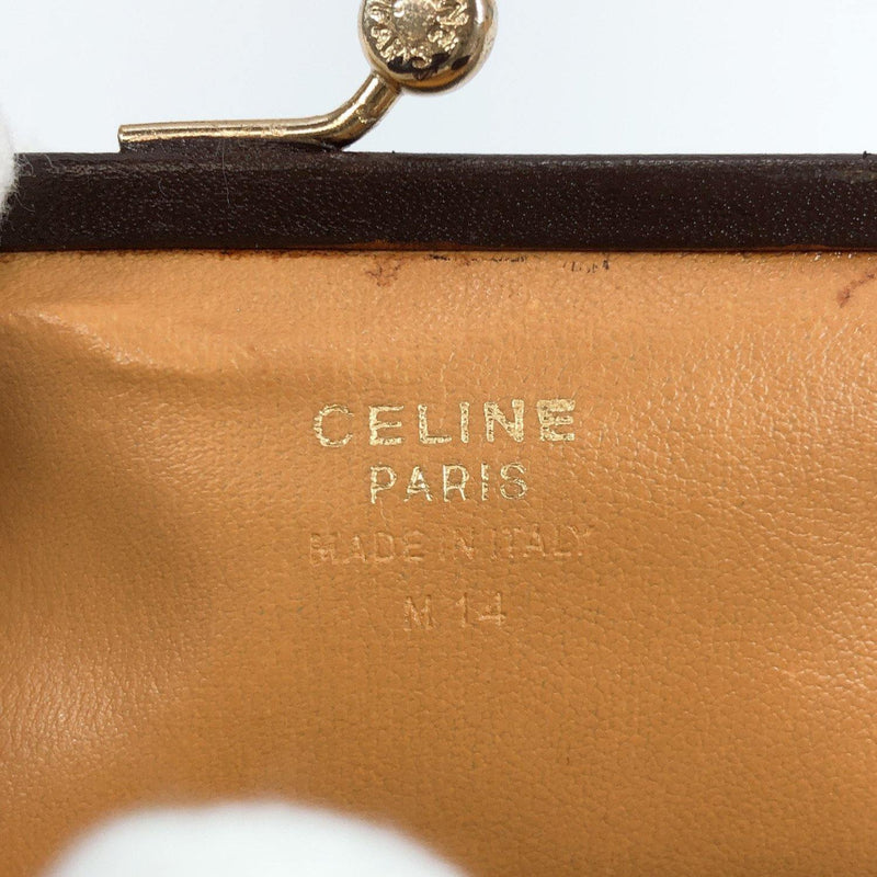 CELINE coin purse purse with a clasp Macadam pattern leather Brown Women Used - JP-BRANDS.com