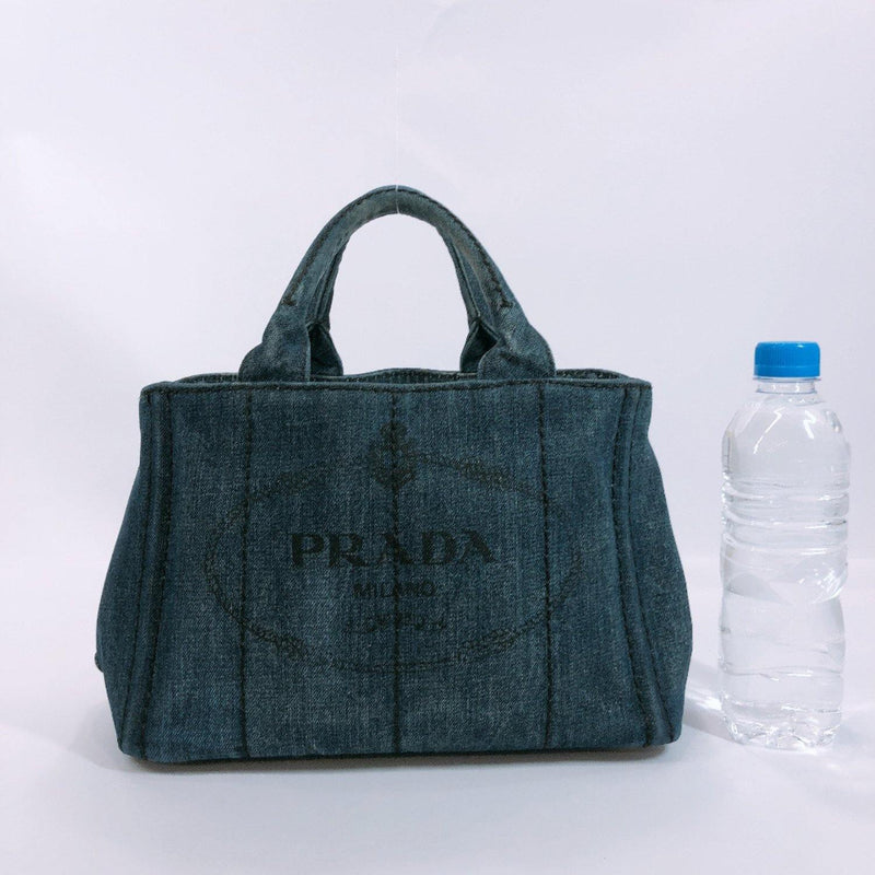 PRADA Tote Bag B2439G Canapa mini denim Blue (AVIO) Women Used - JP-BRANDS.com
