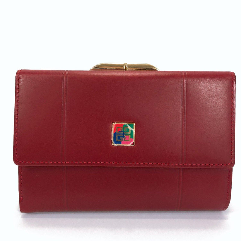 GIVENCHY Tri-fold wallet leather wine-red Women Used - JP-BRANDS.com