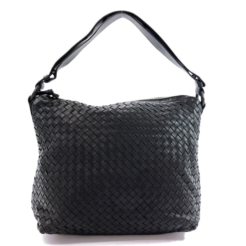 BOTTEGAVENETA Shoulder Bag Intrecciato one belt leather black unisex Used - JP-BRANDS.com