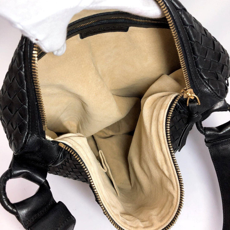 BOTTEGAVENETA Shoulder Bag Intrecciato one belt leather black unisex Used - JP-BRANDS.com