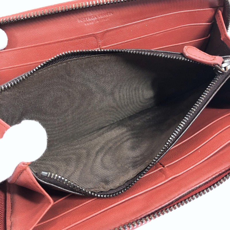 BOTTEGAVENETA purse Intrecciato Zip Around leather Brown unisex Used - JP-BRANDS.com