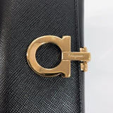 Salvatore Ferragamo key holder Gancini leather black Gold Hardware Women Used - JP-BRANDS.com