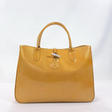 Longchamp Tote Bag Patent leather Mustard color Women Used - JP-BRANDS.com