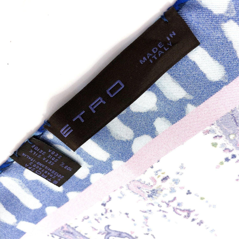 ETRO scarf Pocket chief silk blue Women Used - JP-BRANDS.com
