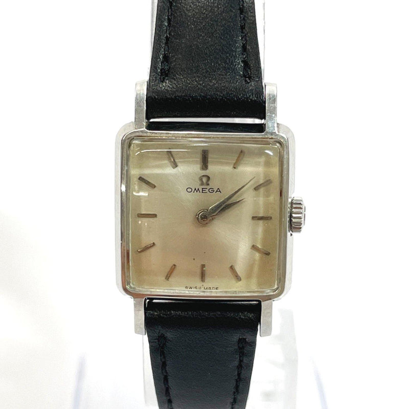 OMEGA Watches Cal244 Hand Winding vintage Stainless Steel/leather Silver black Women Used - JP-BRANDS.com