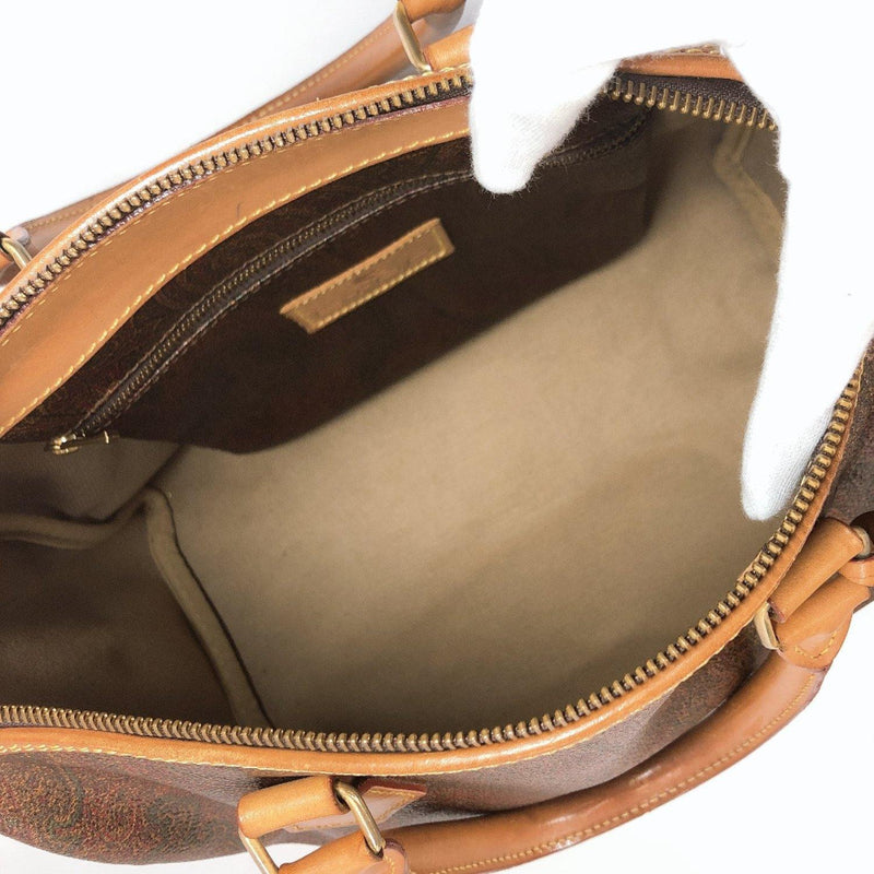 ETRO Handbag Mini Boston PVC Brown Women Used - JP-BRANDS.com