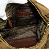 PRADA Shoulder Bag BR3795 one belt Nylon khaki Women Used - JP-BRANDS.com