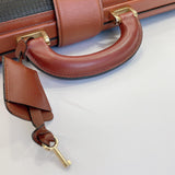 BALLY Business bag vintage PVC/leather Brown black mens Used - JP-BRANDS.com