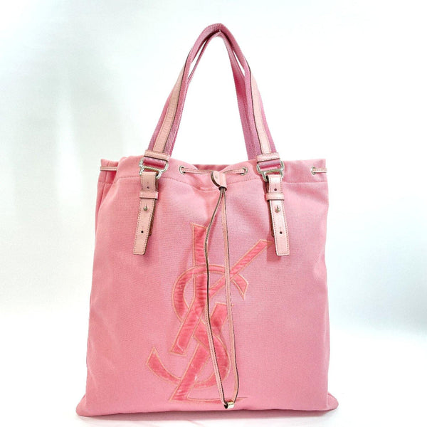 Yves Saint Laurent rive gauche Tote Bag 121631-F8T4N Square type canvas pink Women Used - JP-BRANDS.com
