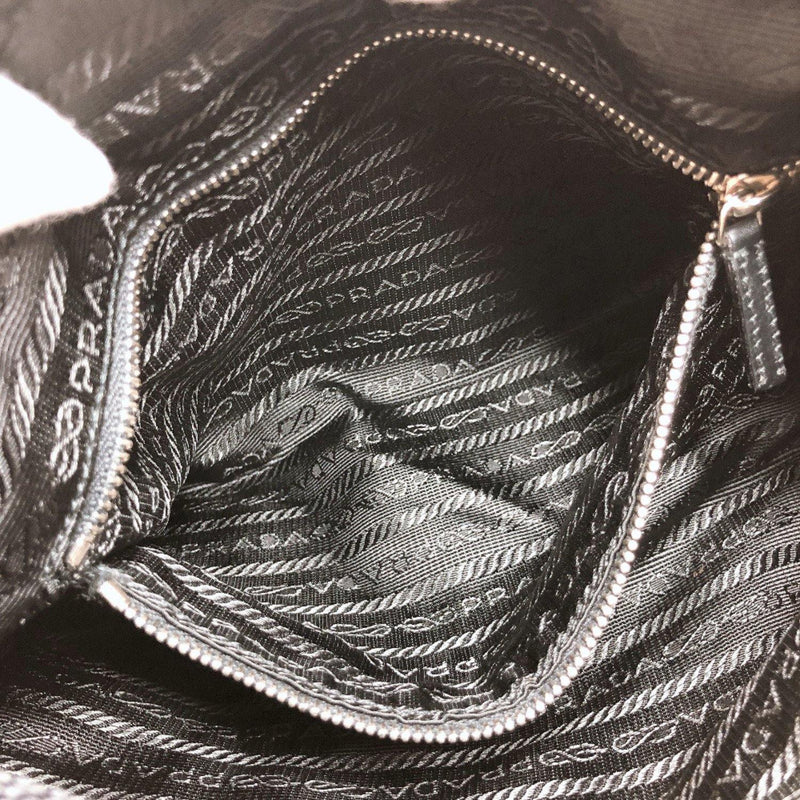 Prada Silver Chain Tote Dark Gray Nylon Shoulder Bag