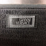 VERSACE Briefcase Business bag Synthetic leather black SilverHardware mens Used