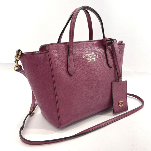 GUCCI Handbag 368827 2way leather purple Women Used - JP-BRANDS.com