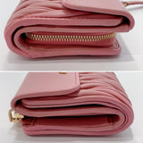MIUMIU wallet 5ML002 Materasse leather pink Women Used