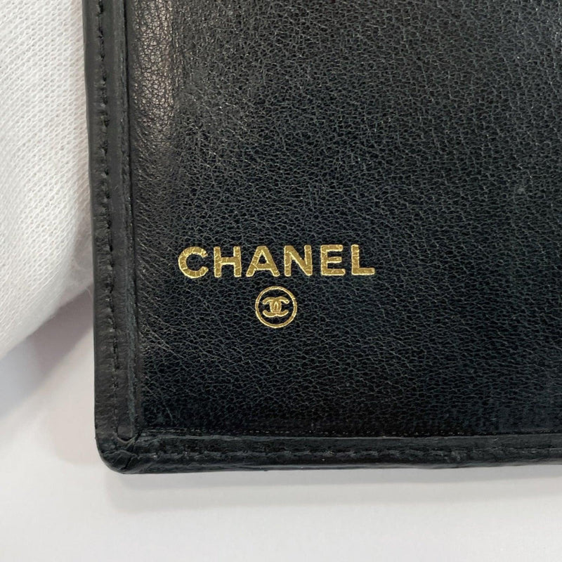 CHANEL wallet Matelasse Bicolore purse with a clasp leather black Women Used - JP-BRANDS.com