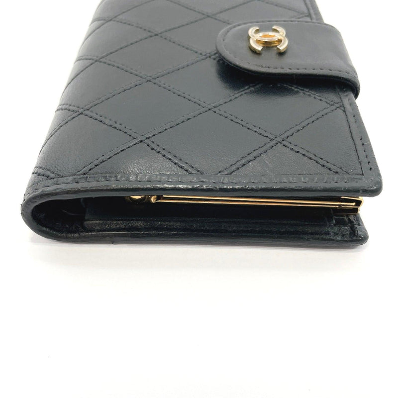 CHANEL wallet Matelasse Bicolore purse with a clasp leather black