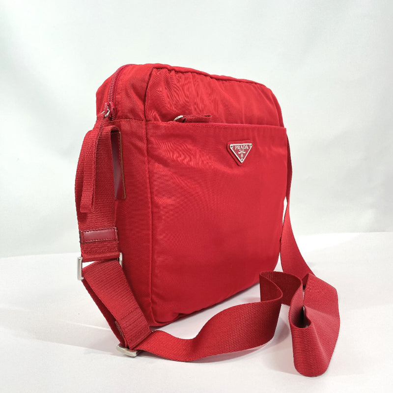 PRADA Shoulder Bag Nylon Red Women Used
