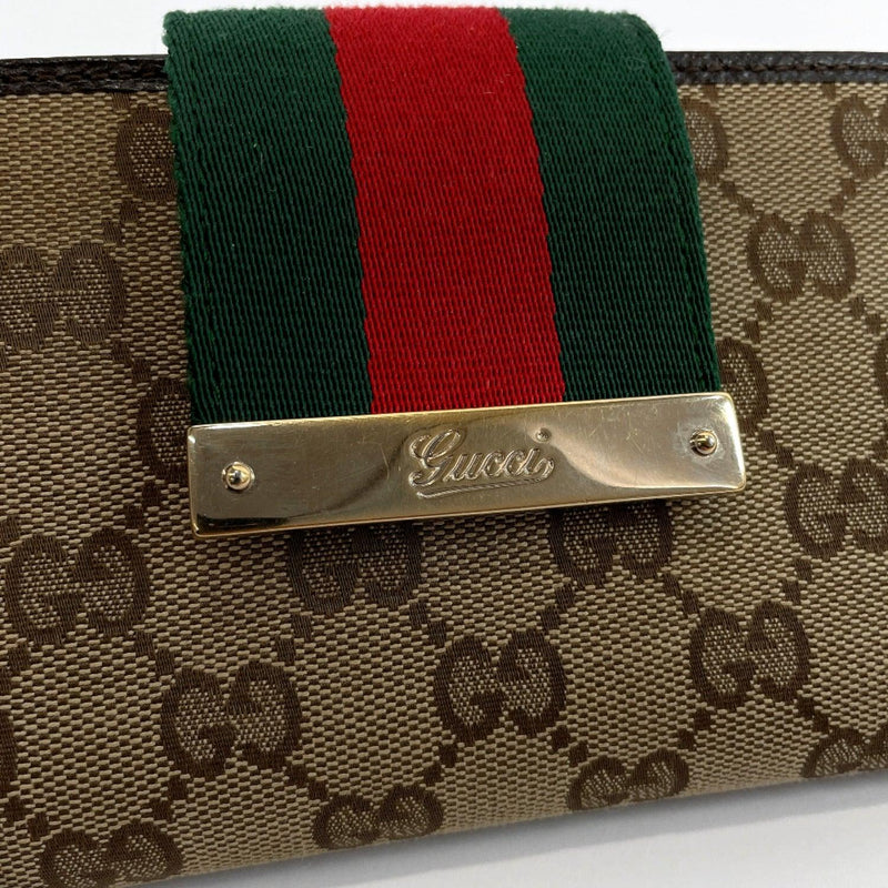 GUCCI purse 181668 Sherry line GG canvas Brown green Women Used - JP-BRANDS.com